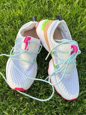 Sorel Women's White Sneakers with Pink and Lime Accents